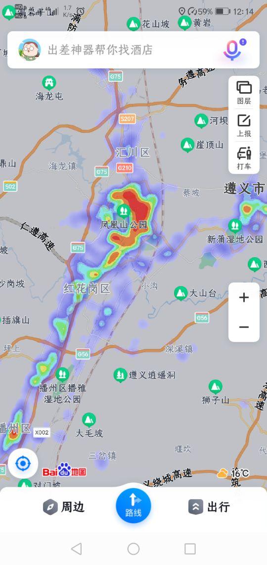 全国15个主要城市热力图，中西部第二城热力图比较