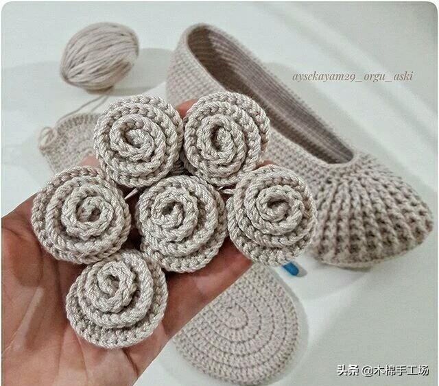 钩鞋子教程从头到尾纯色，像我这样手工钩编一双