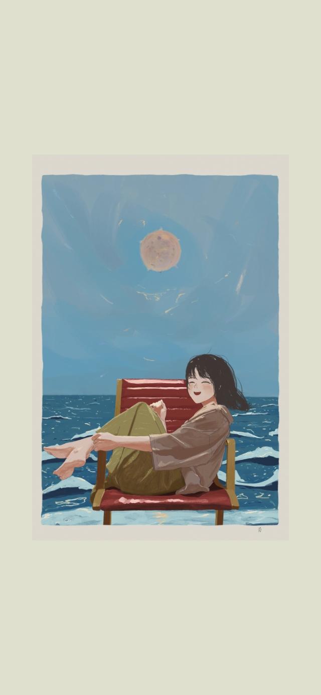 手绘黑白小插画壁纸，黑白风格插画壁纸