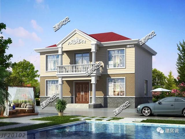 简洁大气实用二层别墅，20×12米二层现代别墅