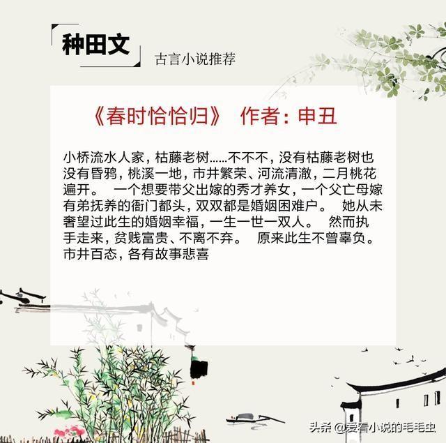 古言女主有福气的种田文，看女主怎样凭借双手发家致富