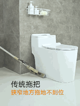 懒人拖把伸缩，专利滚轮自动脱水