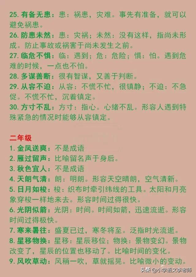 四年级成语大全，四年级100个必背成语（这份四字成语打印贴墙上）