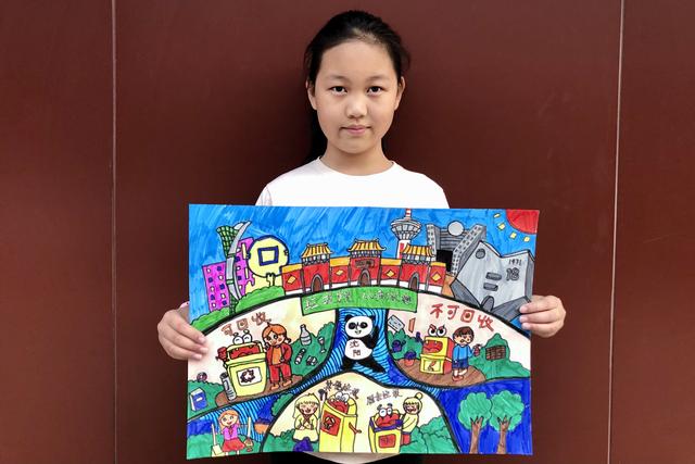 二年级垃圾分类绘画作品，沈阳小学生垃圾分类绘画作品展示