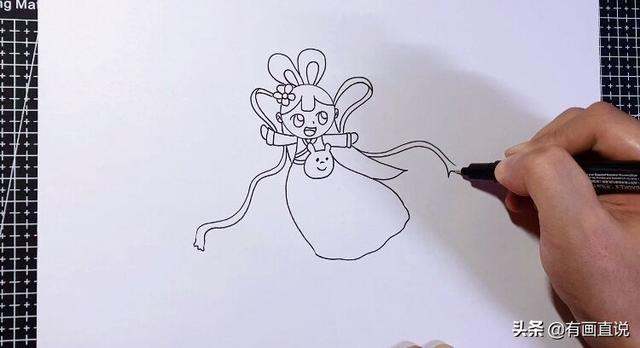 中秋节的嫦娥怎么画简单又漂亮，中秋节主题画第五款嫦娥画法