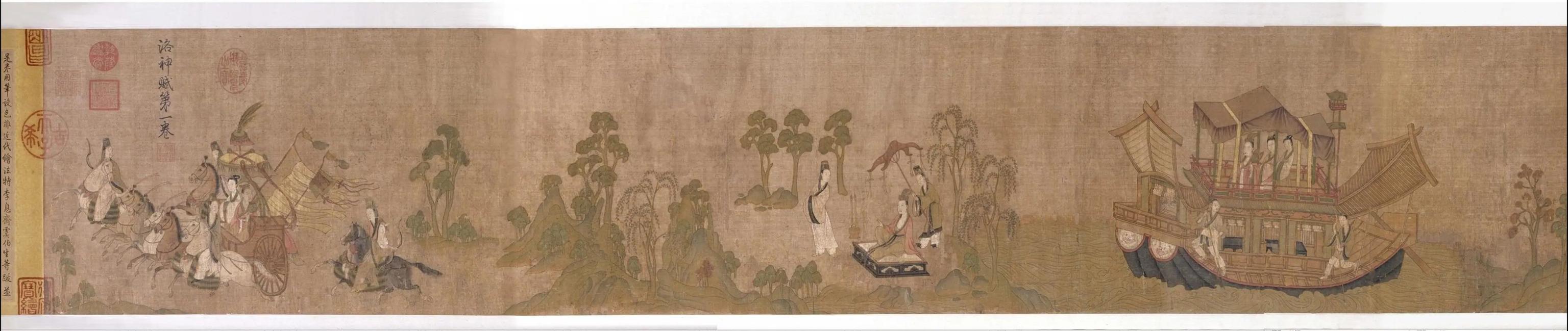 白描人物画东晋顾恺之代表作，提出“白描”的绘画理念