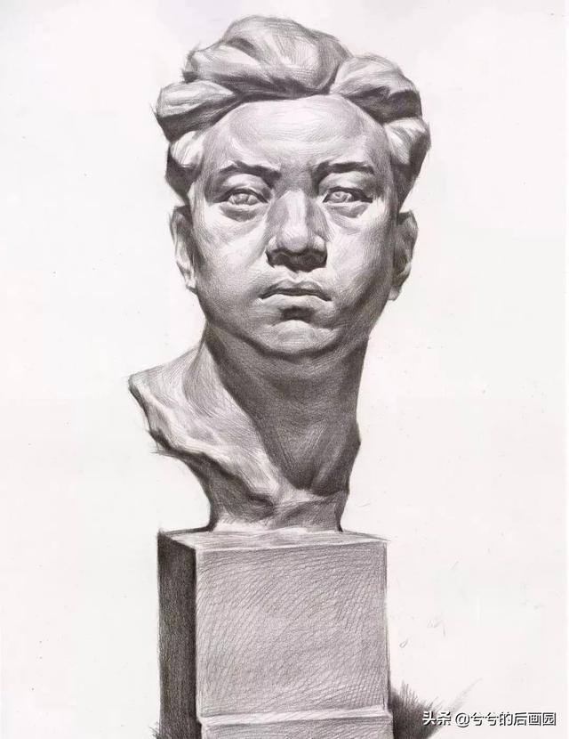 素描石膏头像4个阶段，常见石膏素描头像