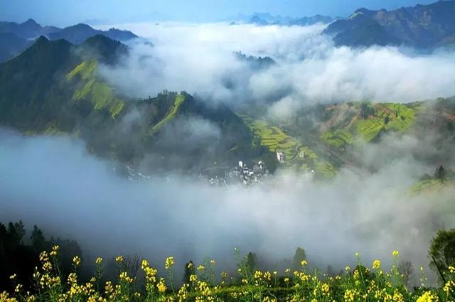 徽州古村落的风景，厚度旅行文山村