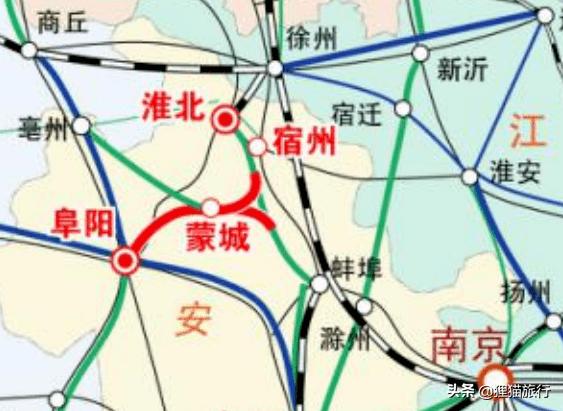 淮宿蚌高铁目前,安徽已有10条高铁线经过,高铁运营里程2165公里,成为