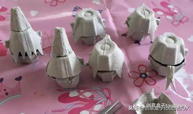 整个鸡蛋托手工制作，随便涂一涂就是孩子爱玩的小手工