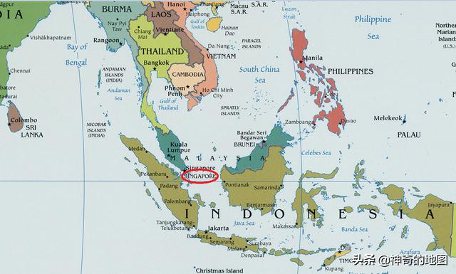 新加坡位置地图，新加坡附近的国家地图（新加坡和文莱地理百科）
