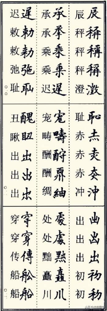 楷书异体字大全，写楷书最常用的986个异体字