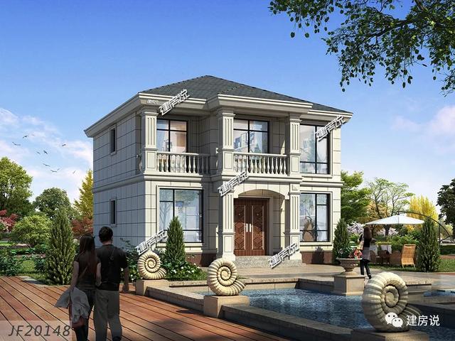 简洁大气实用二层别墅，20×12米二层现代别墅