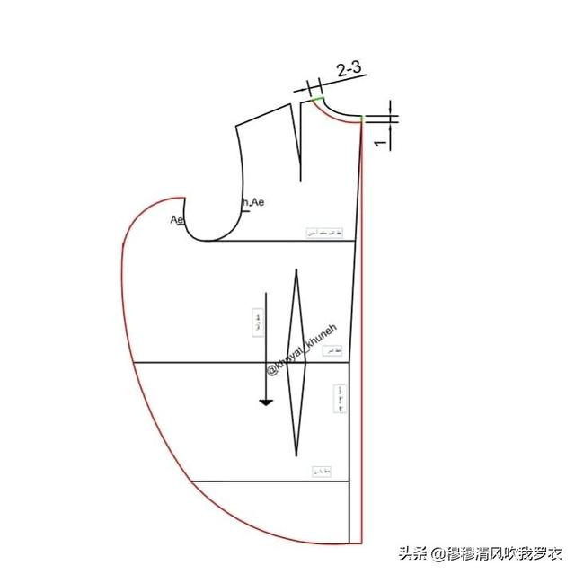 金丝绒宽松上衣裁剪图，洋气的打底衫裁剪图半圆领高领优雅漂亮的针织衫常用领型丝绒上衣