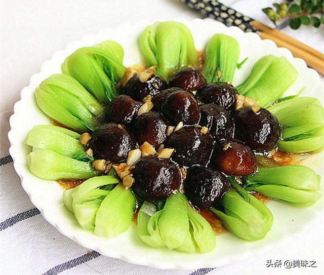 香菇油菜的做法最正宗的做法，高颜值的香菇油菜16种做法
