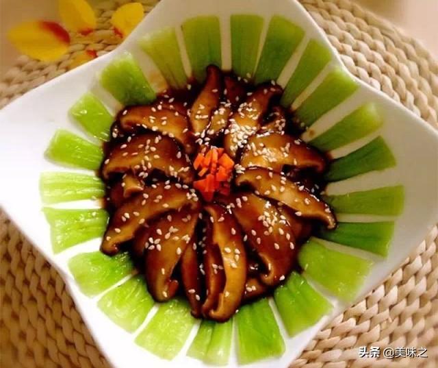 香菇油菜的做法最正宗的做法，高颜值的香菇油菜16种做法