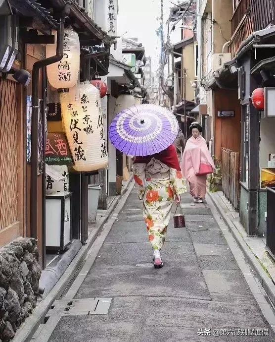 日本适合穿和服的景点，京都清水寺樱花古寺和服御守