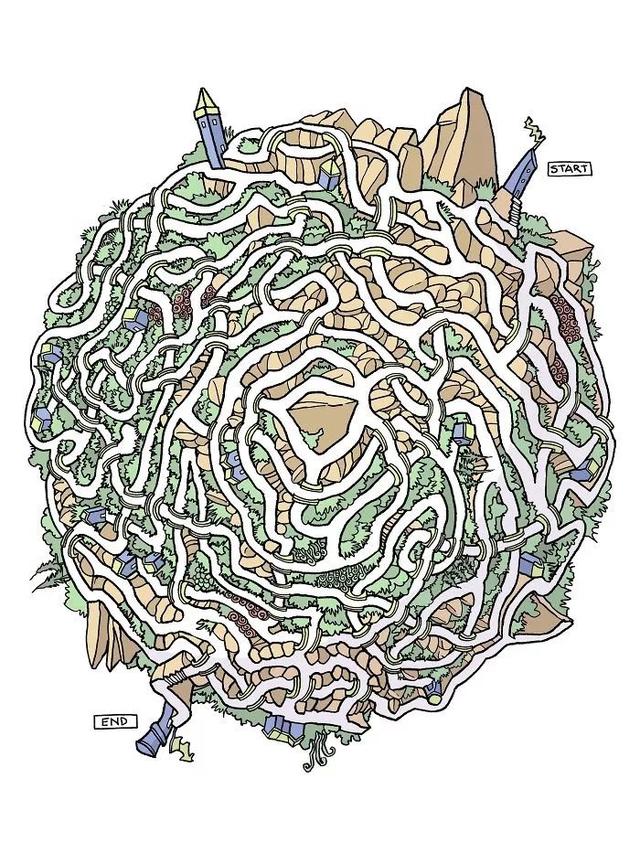 好画又难的迷宫图，天上最难的迷宫图案