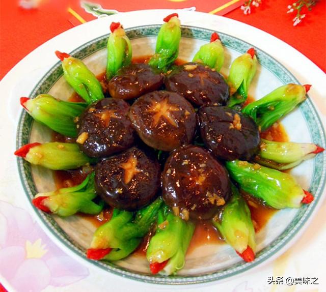 香菇油菜的做法最正宗的做法，高颜值的香菇油菜16种做法
