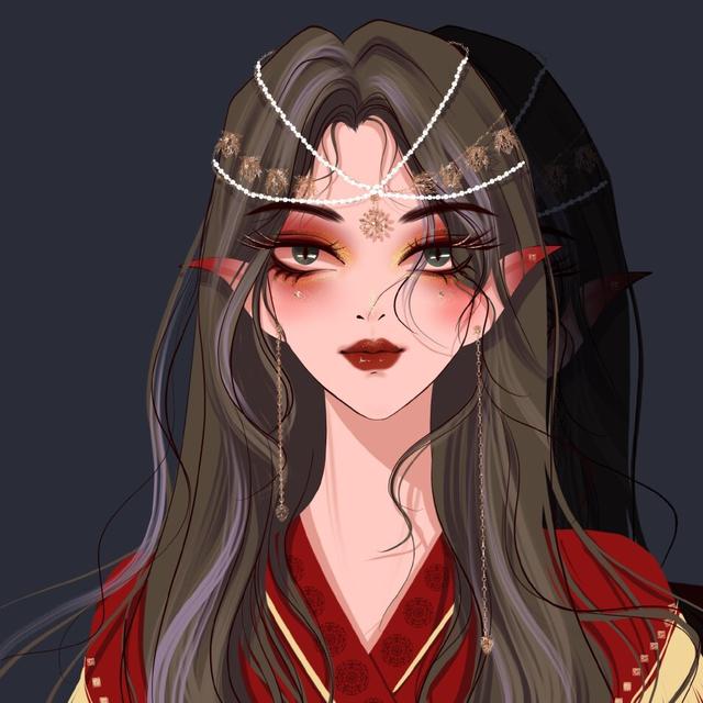 森系女生头像手绘，暗黑系手绘女生头像喜欢这种酷酷的暗黑风格（一看就哇塞的女生头像森系手绘）