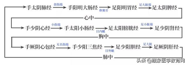 十二经络循行路线，十二经脉循行走向与交接规律图解（<十分钟教你终生不忘）