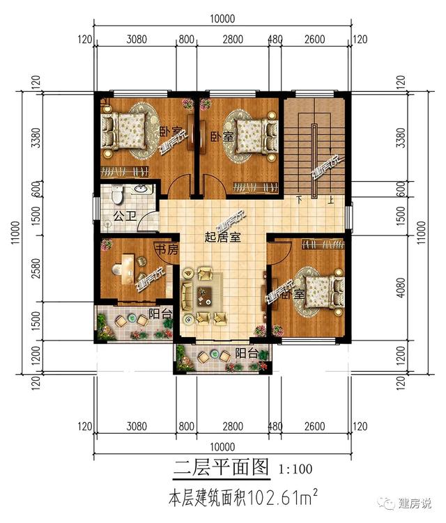 简洁大气实用二层别墅，20×12米二层现代别墅