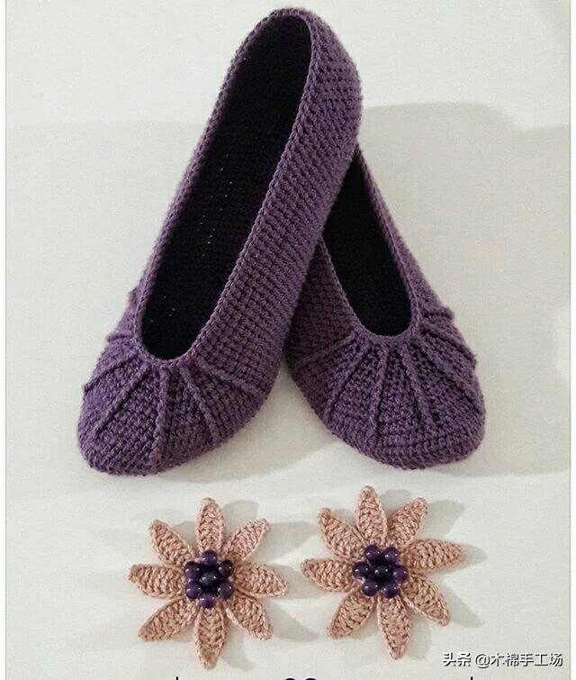 钩鞋子教程从头到尾纯色，像我这样手工钩编一双