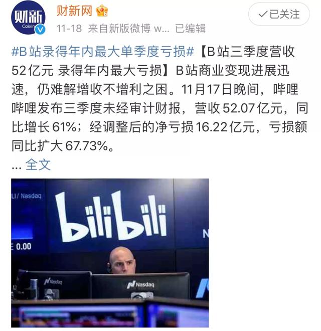 b站融资后怎么样了，9个月亏损47亿B站不务正业