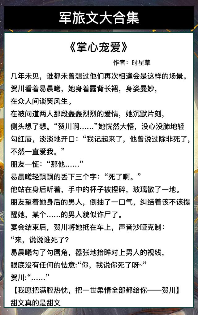 最新军旅警察甜文小说，3本高干军旅文：男主痞帅军人