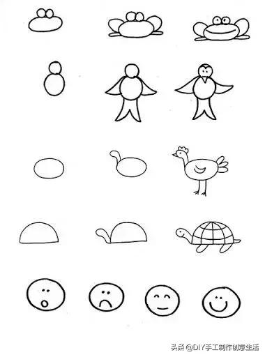 数字动物简笔画，数字小动物简笔画简单又漂亮（用数字1到6画各种小动物）
