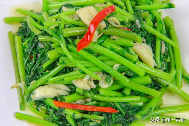 厨师长教你做虾米茼蒿，虾米茼蒿的家常做法窍门