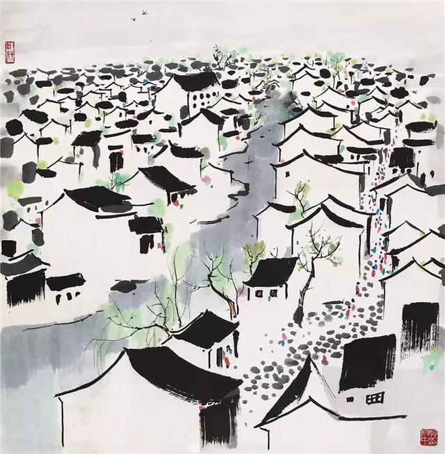 吴冠中江南水乡水墨画，江南水乡吴冠中水墨画（吴冠中笔下的别样江南）