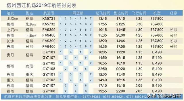 梧州西江机场开通哪个航班，梧州西江机场航班换季调整