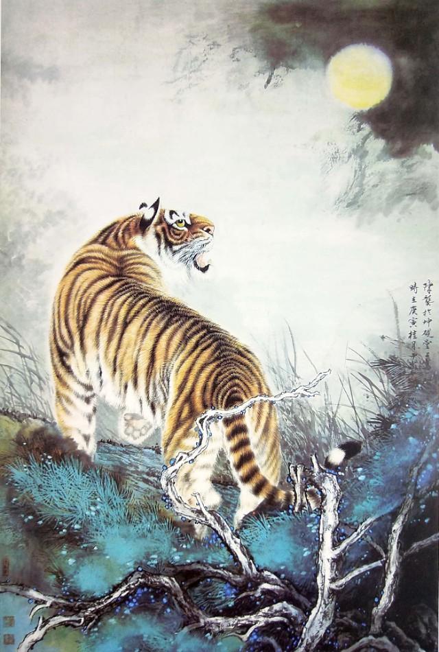 画虎怎么画才好，老虎画法-陈家明画虎