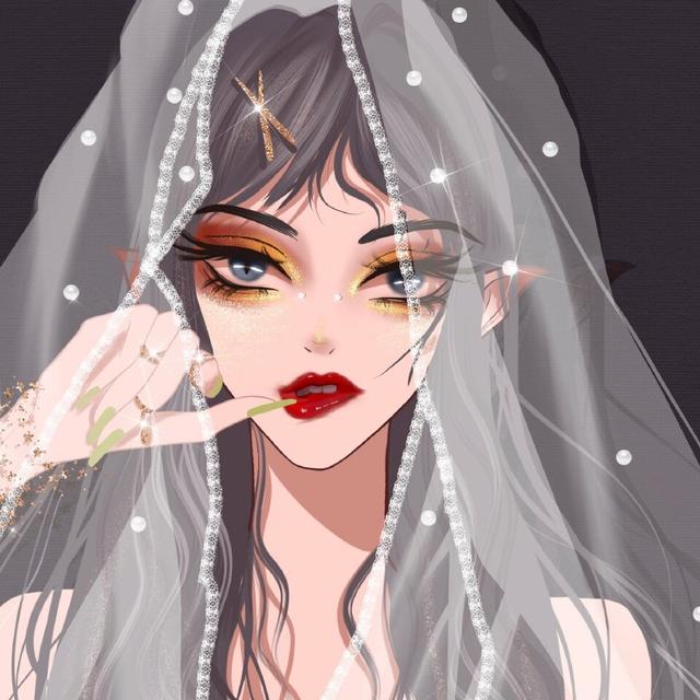 森系女生头像手绘，暗黑系手绘女生头像喜欢这种酷酷的暗黑风格（一看就哇塞的女生头像森系手绘）