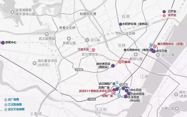 武汉商业规划图，走遍8大商圈26个项目