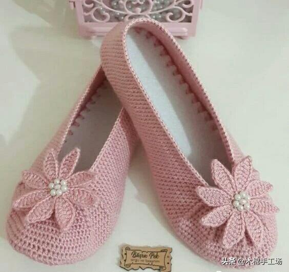 钩鞋子教程从头到尾纯色，像我这样手工钩编一双