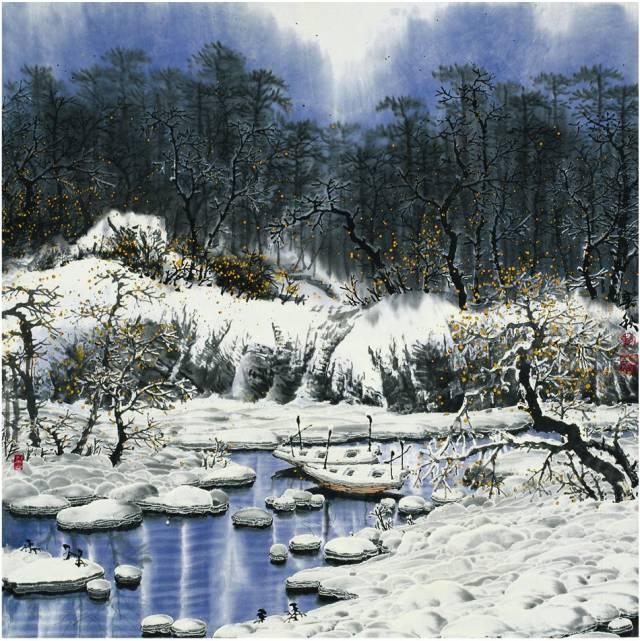 100幅山水雪景的画法，写意国画雪景的画法