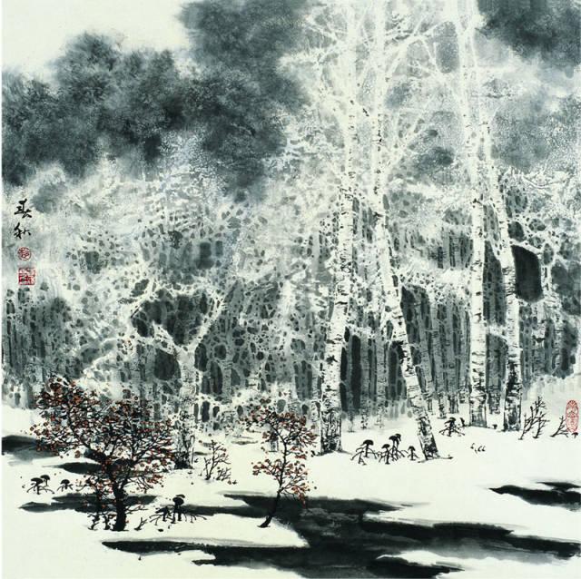 100幅山水雪景的画法，写意国画雪景的画法