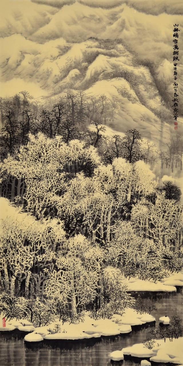 100幅山水雪景的画法，写意国画雪景的画法