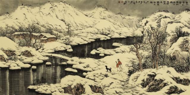 100幅山水雪景的画法，写意国画雪景的画法