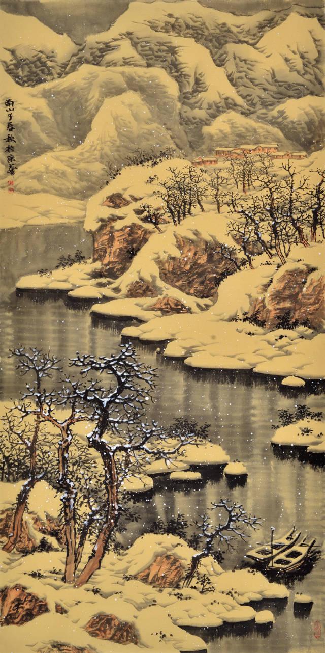 100幅山水雪景的画法，写意国画雪景的画法