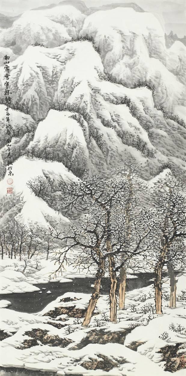 100幅山水雪景的画法，写意国画雪景的画法