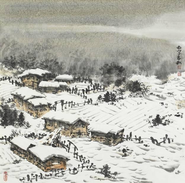 100幅山水雪景的画法，写意国画雪景的画法