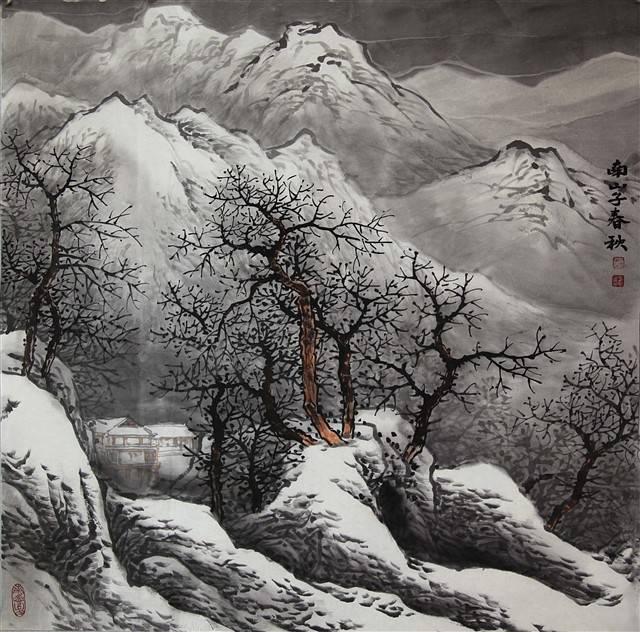 100幅山水雪景的画法，写意国画雪景的画法