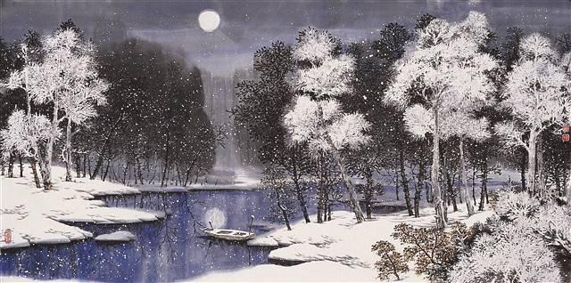100幅山水雪景的画法，写意国画雪景的画法