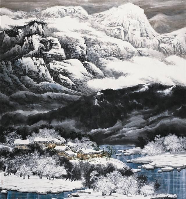 100幅山水雪景的画法，写意国画雪景的画法