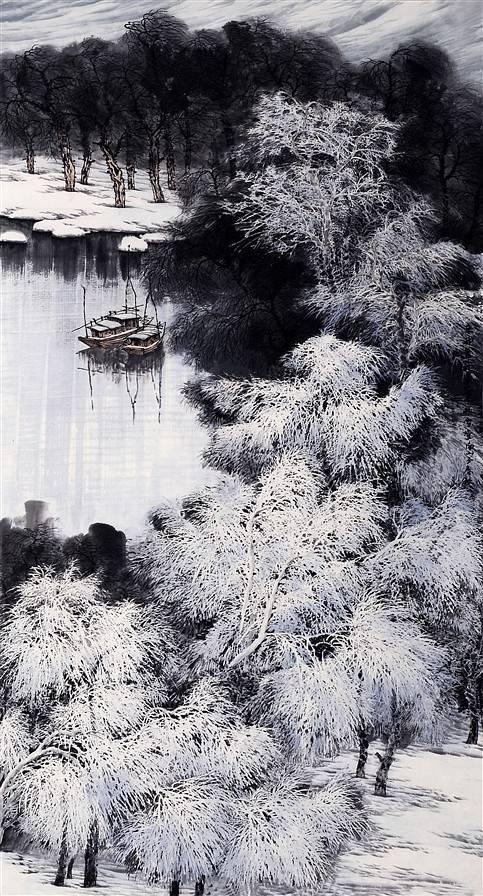 100幅山水雪景的画法，写意国画雪景的画法