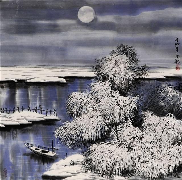 100幅山水雪景的画法，写意国画雪景的画法