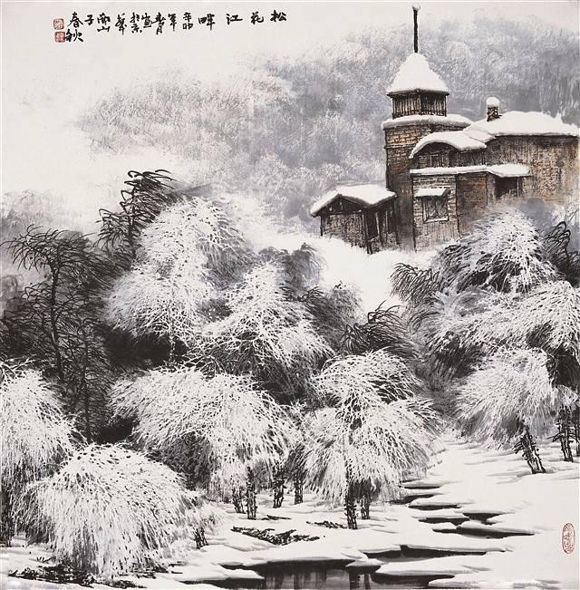 100幅山水雪景的画法，写意国画雪景的画法